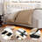 King Size Floating Bed Frame Upholstered Platform with Smart Led Lights & Diamond Headboard, Solid Wood Slats Support, No Box Spring Needed, White-1804586690-1804586748