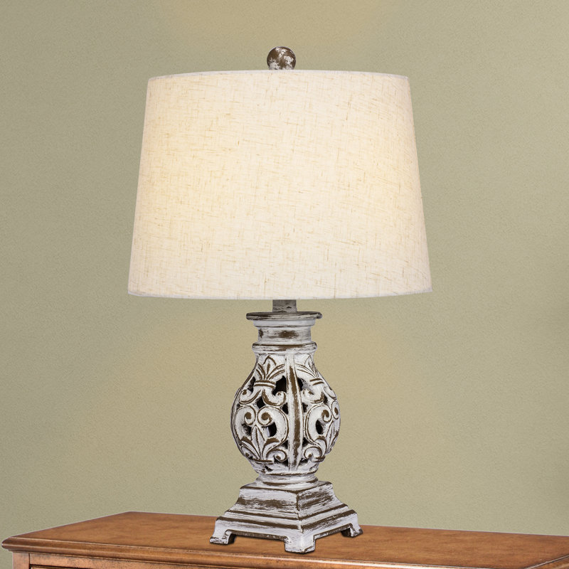 Brutus Resin Table Lamp, Antique White, Beige