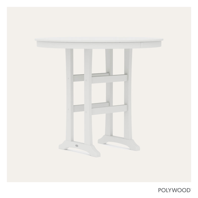 Table de bar Nautical Trestle, l 48 po x L 48 po x H 42 po, Blanc