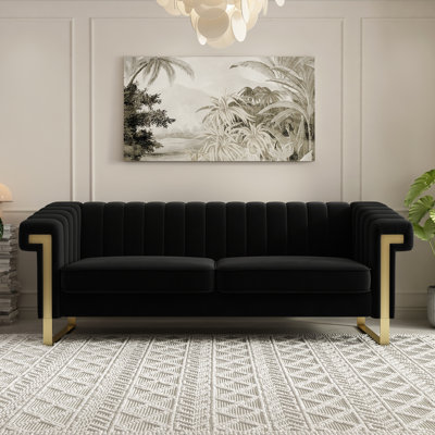 Kevionna 83.86 " Velvet Sofa