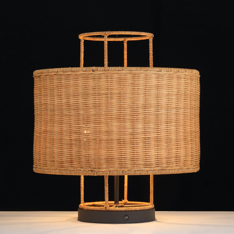 2-Light Rattan table lamp