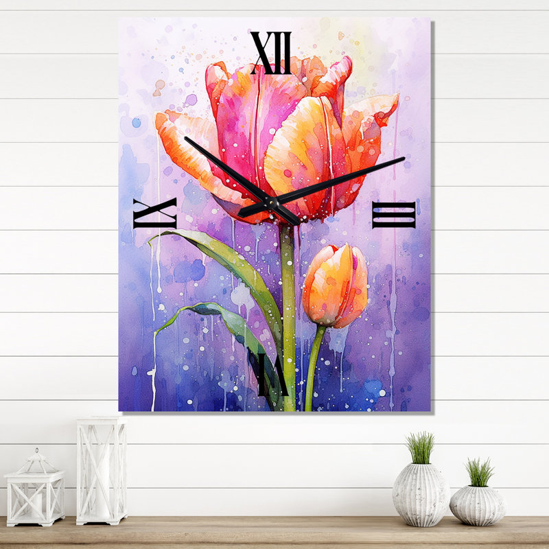 Horloge murale moderne Tulip, Moyen