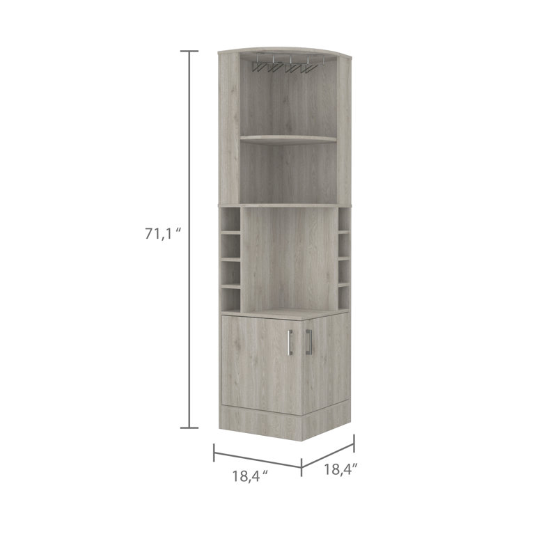Adden 8 Gray Drink Cabinet With Functional Shelves Bar For Multiple Types, Light Gray