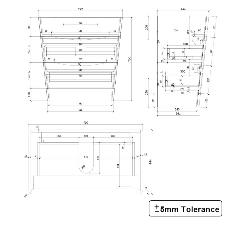 450mm Single Bathroom Vanity with Basin