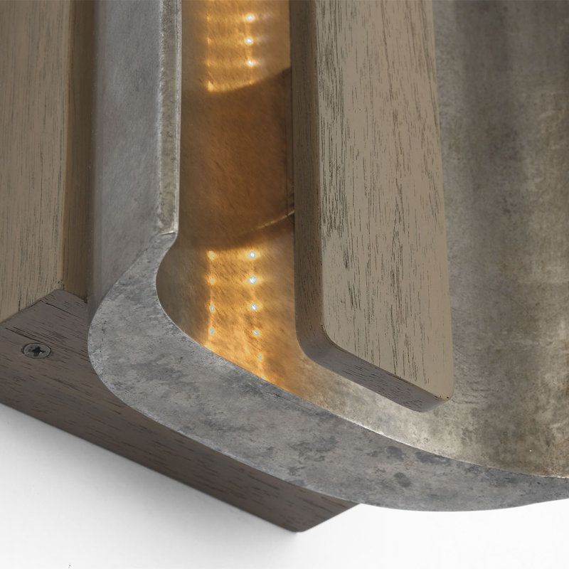 Anne-Marie Barton Remi 18" Sconce, Mottled Pewter/Warm Walnut