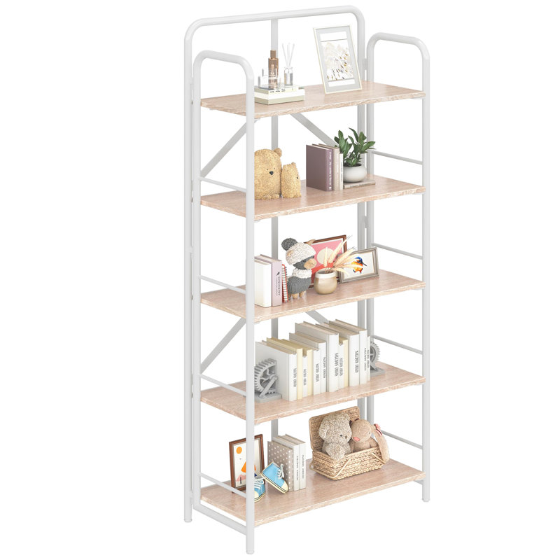 Bibliothèque pliante, (5 tablettes) H 67,3 po x l 22,4 po x P 11,6 po, Naturel