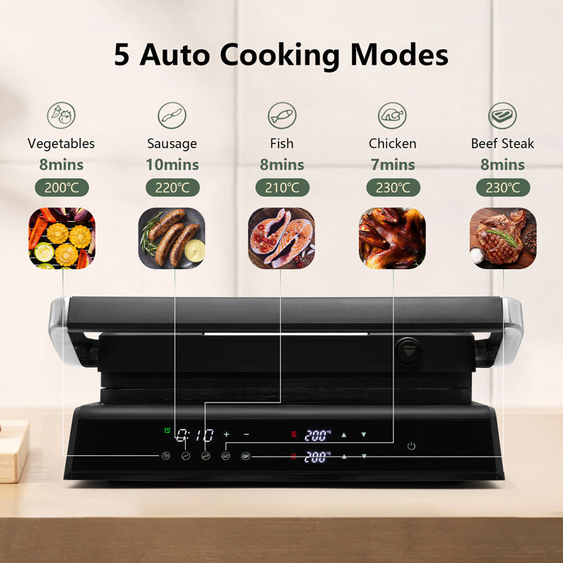 Gymax Electric Grill with Lid