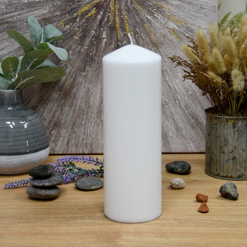 Unscented Pillar Candle, 9" H x 3" W x 3"D