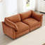 2 places en chenille orange avec tiroirs de rangement coulissants sous chaque siège, tiroirs passepoilés et accoudoirs décoratifs, conception lisse-310643801
