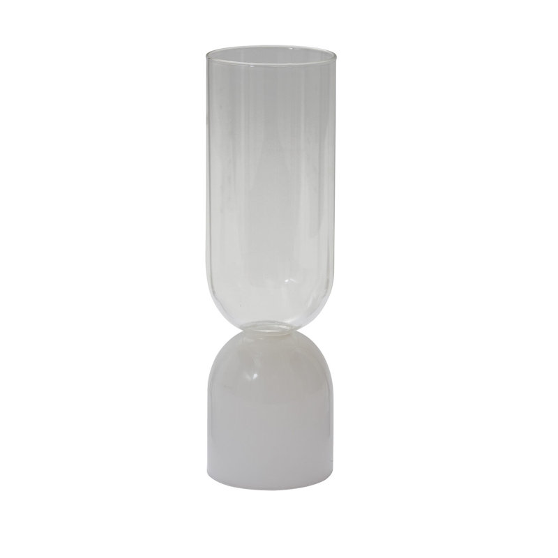 Clear and Milk Glass Novelty Table Vase