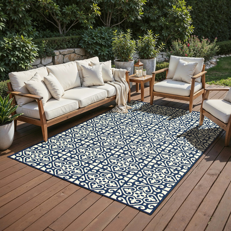 Anastasaos Moroccan Indoor / Outdoor Rug, Round 7'10"
