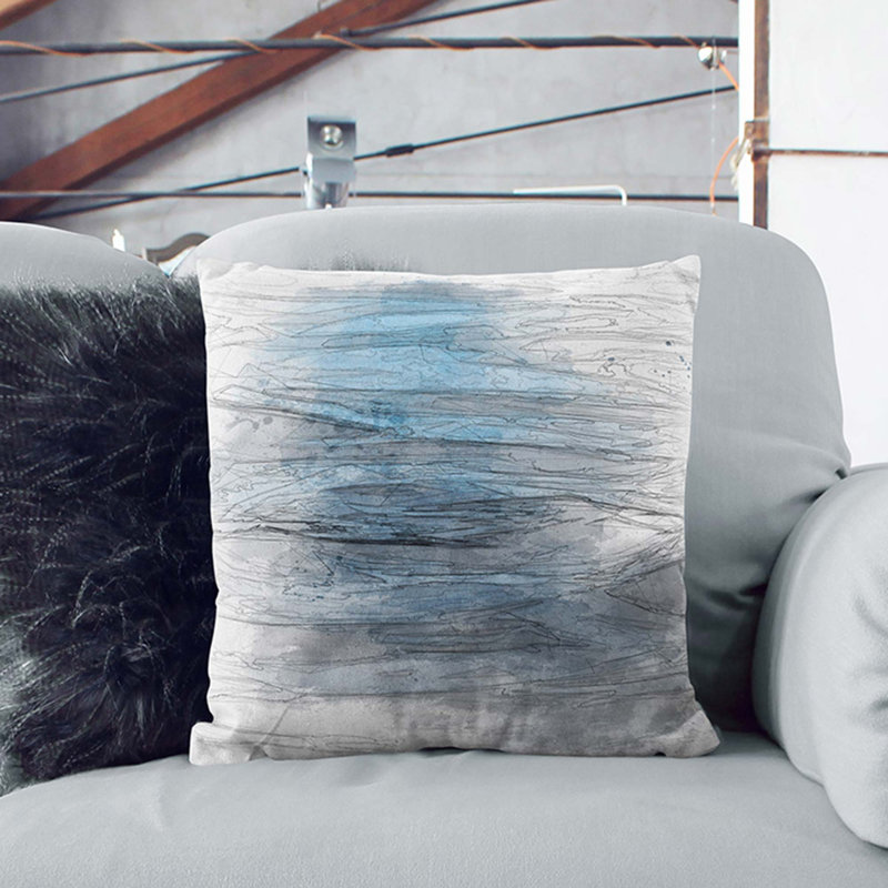 Dark Water In Abstract Abstract Square Throw Cushion, 40cm H x 40cm W x 15cm D