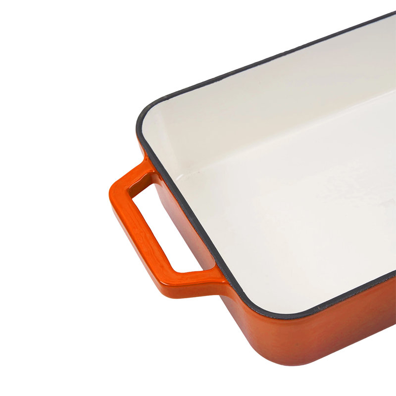 Living And Home 3.2L Cast Iron Stock Pot, 3.2 qt., Orange