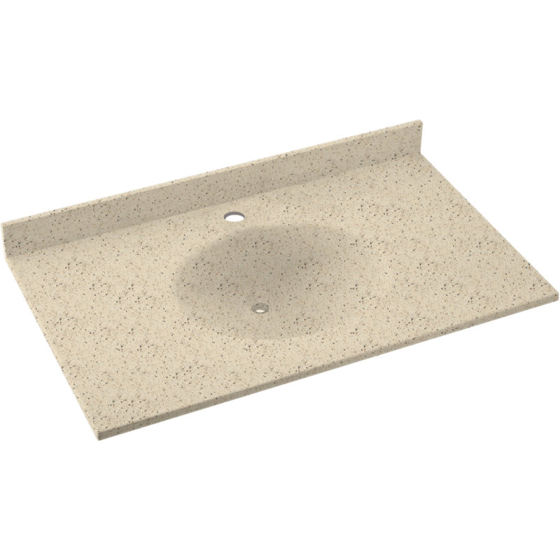 Plateau de meuble-lavabo simple 61 po Ellipse, Désert de Tahiti