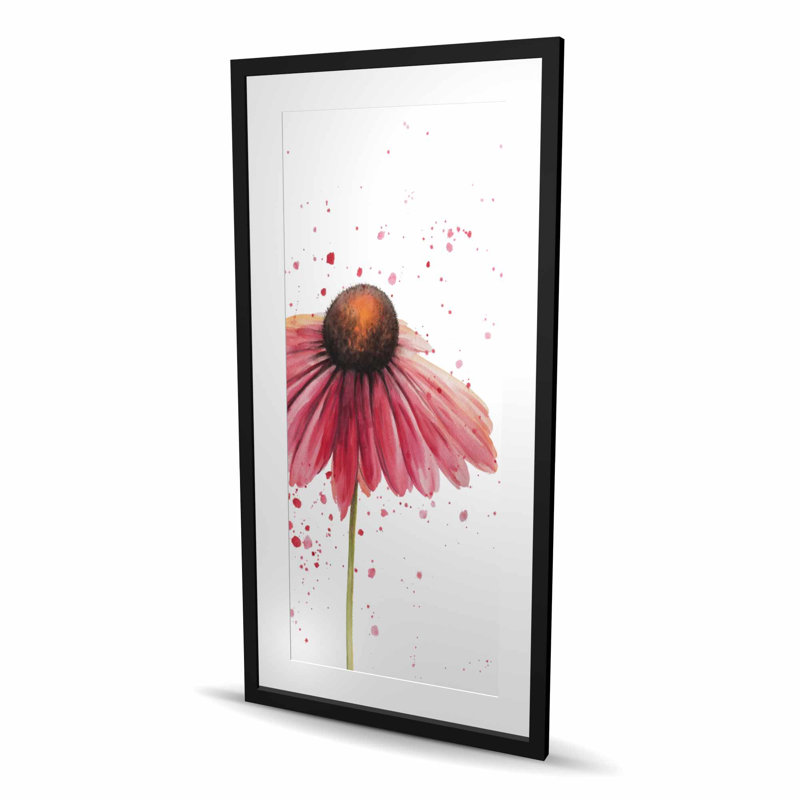 Rose marguerite rose, H 48 po x l 24 po, Noir
