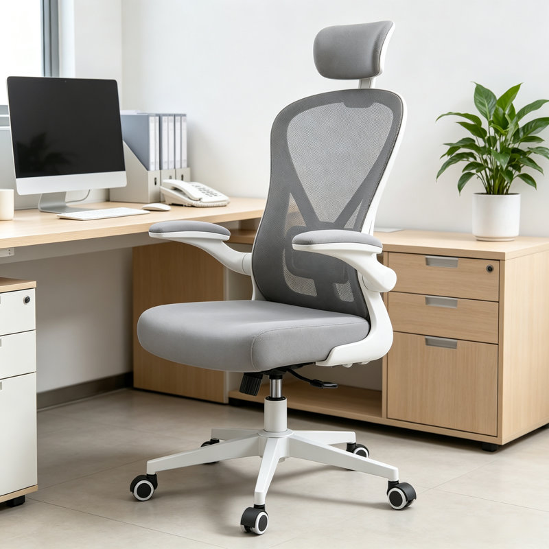 Task Chair, White/Gray