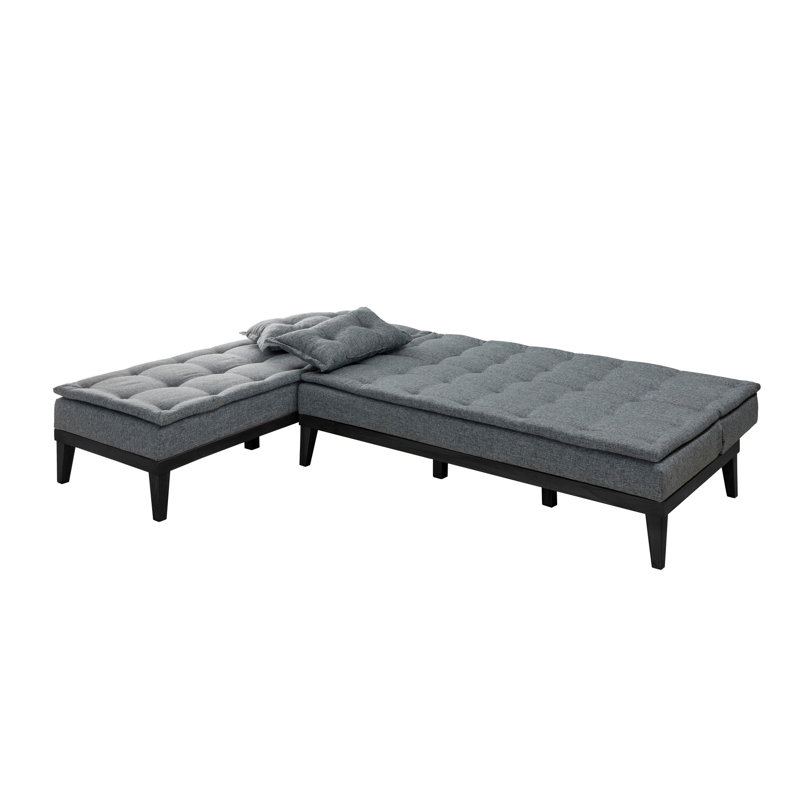 Canapé modulaire d'angle rembourré 88,6 po Sky, Velours gris foncé