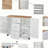 Rolling Kitchen Island with Storage Space, Rubberwood Top, 3 Drawers, 2 Sliding Shelves, Internal Storage Shelves, Kitchen Island with Rolling Wheels and Spice Rack, White-1429493539