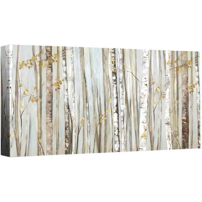 « birchscape i », reproduction de peinture à l’acrylique sur toile tendue