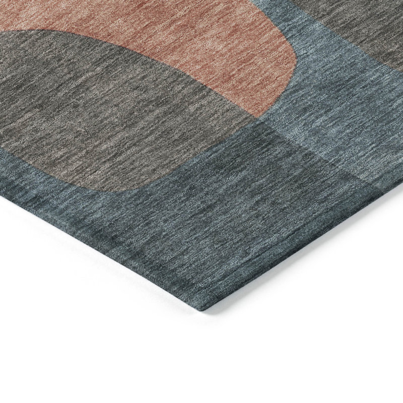 Tapis de sauge Xhevrie intérieur / extérieur lavable à la machine, Rectangulaire 3 pi x 5 pi