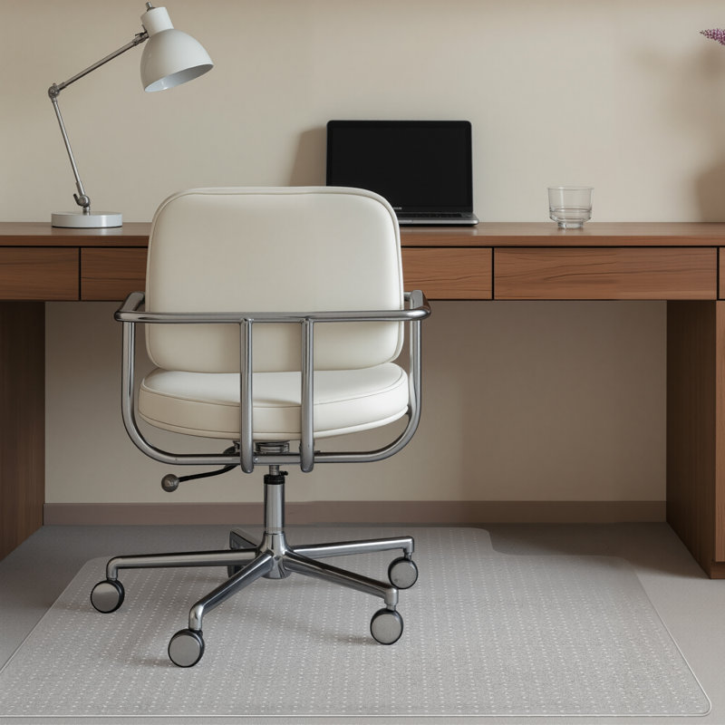Tapis de chaise avec rebord, 91 x 122 cm, pour moquette à poils courts, transparent, antidérapant et facile à nettoyer, glisse facilement sous le bureau à domicile.
