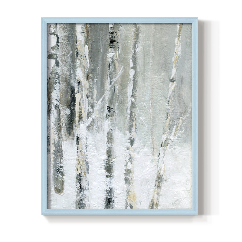 Impression encadrée «Snowy Birch III» - bois massif, H 21 po x l 17 po, Bleu