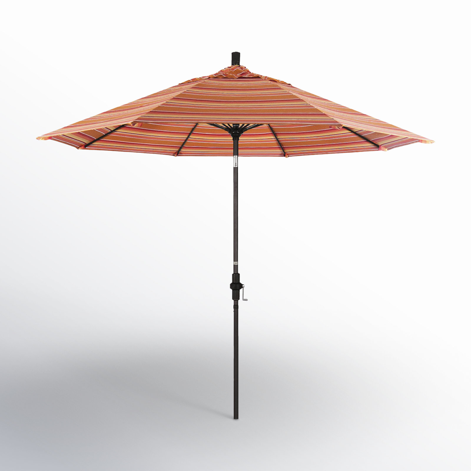 Roverta 9' Market Sunbrella® Umbrella, Dolce Mango Stripe Sunbrella®, Brown