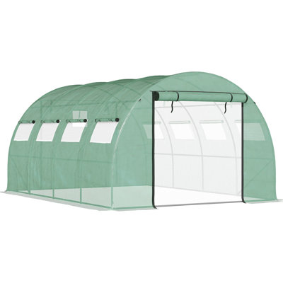 13' X 10' 6.5' Gardening Greenhouse, Galvanized Steel , 2 Zippered Mesh Doors, 10 Windows, Scorching, Upgraded Walk-in Greenhouse 6.5', Construction, Support Plant Being,