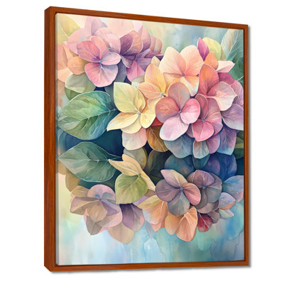 «Abstract Hydrangea Summer Reflection I - Hydrangea», art mural encadré