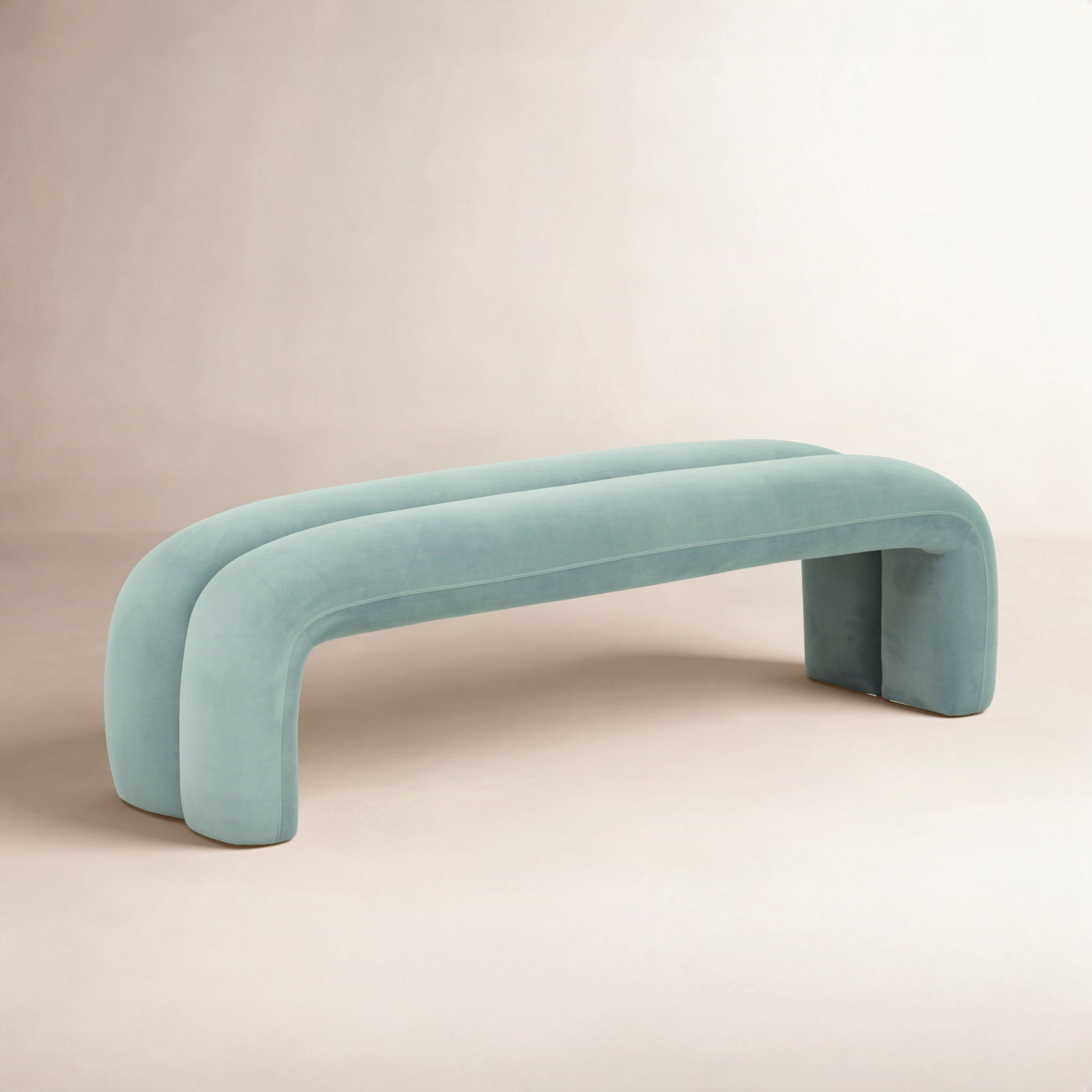 Oriole Velvet Bench, Green