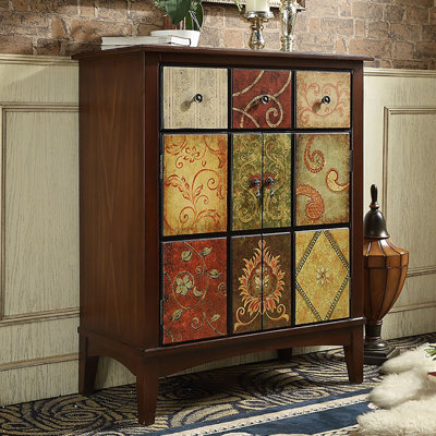 American country vintage painted decor cabinet