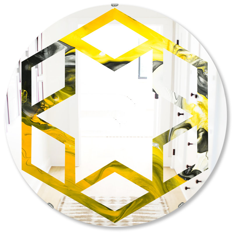 Miroir mural Hexagon Star Marble 5 Eclectic, H 31,5 po x l po