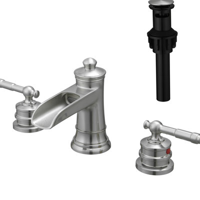 8 Inch Widespread Sink Faucet, Brushed Nickel 3 Hole With Pop Up Drain And Hose, Handle Design For Precise Control Bathroom Double Lever Handle, Scratch- Surface