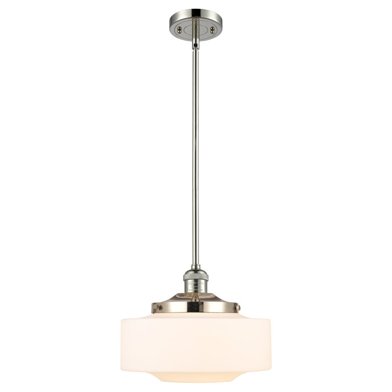 Mini-luminaire suspendu 1 lumière Franklin Restoration - Bullet - ampoule non incluse , Nickel poli, Blanc mat