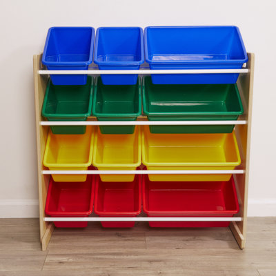 ECR4Kids 4-Tier Organizer with 12 Bins, Toy Storage -  ELR-20543-NTPM