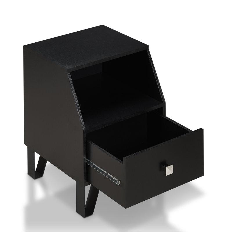Merriwood End Table with Storage, Black