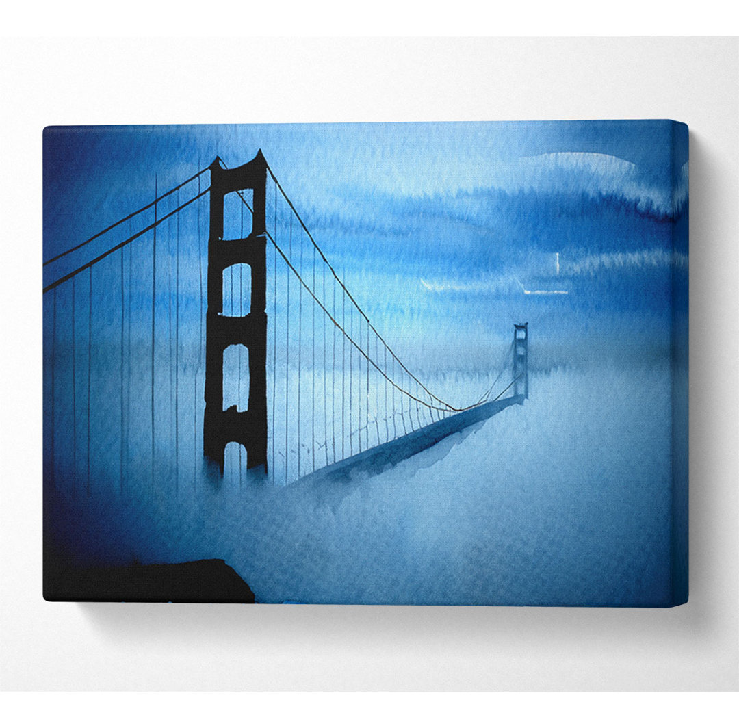 Golden Gate Bridge Nebel Leinwand Aquarell