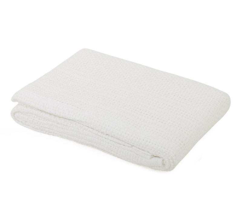 Bryan Cotton Baby Blanket, White, 130cm W x 180cm L