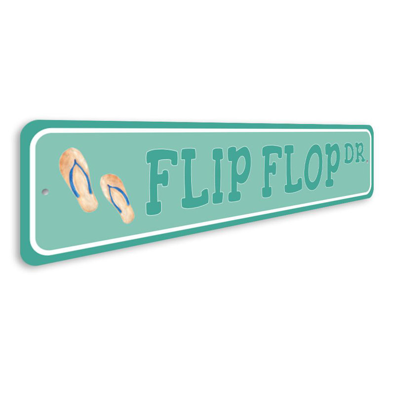 Plaque de rue Flip Flop, H 6 po x l 24 po x P 0,06 po