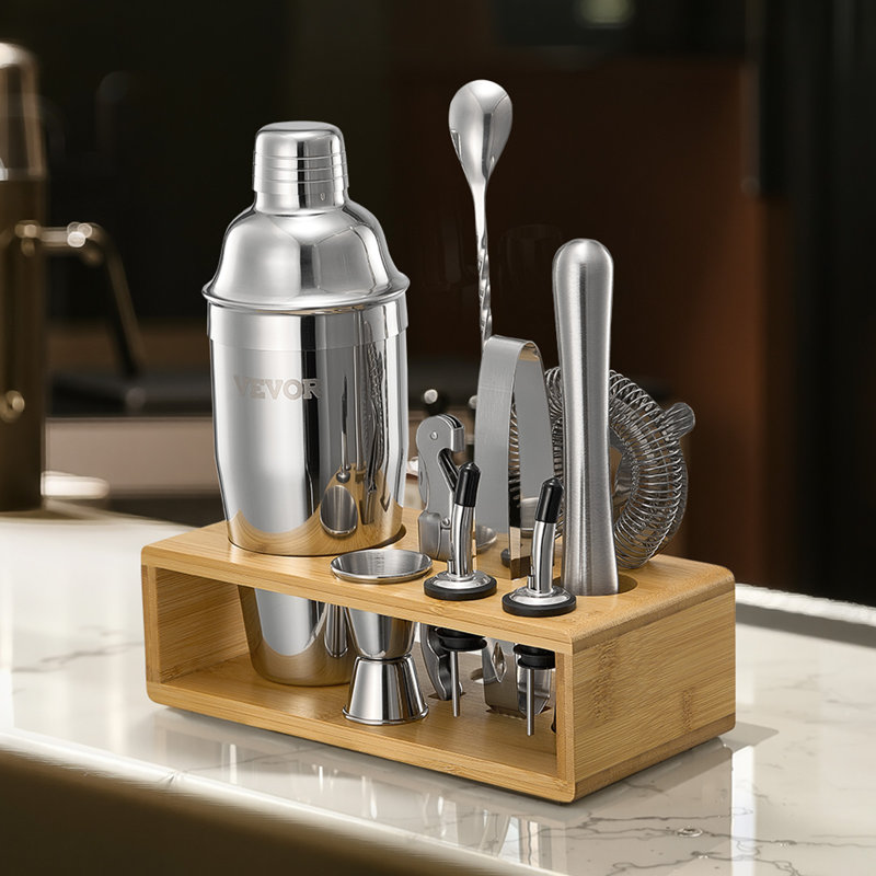 Ensemble de bar à cocktail en acier inoxydable 10 pièces