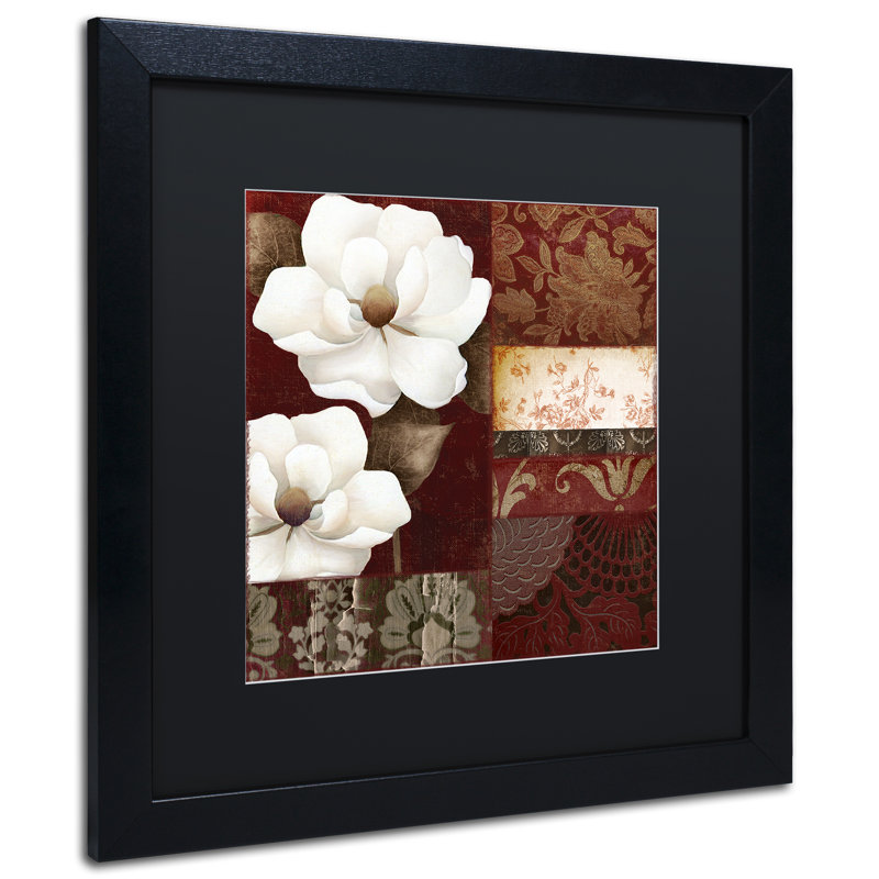 Jadaya «Flores Blancas III», impression encadrée, Noir, H 16 po x l 16 po x P 0,5 po