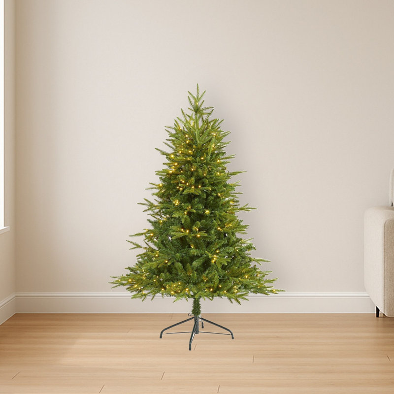 Green Lighted Artificial Christmas Tree, 5' H
