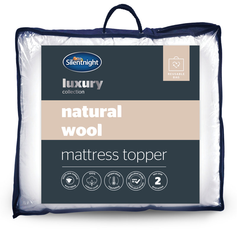 Silentnight Natural Wool Breathable Mattress Topper, Super King (180 x 200 cm)