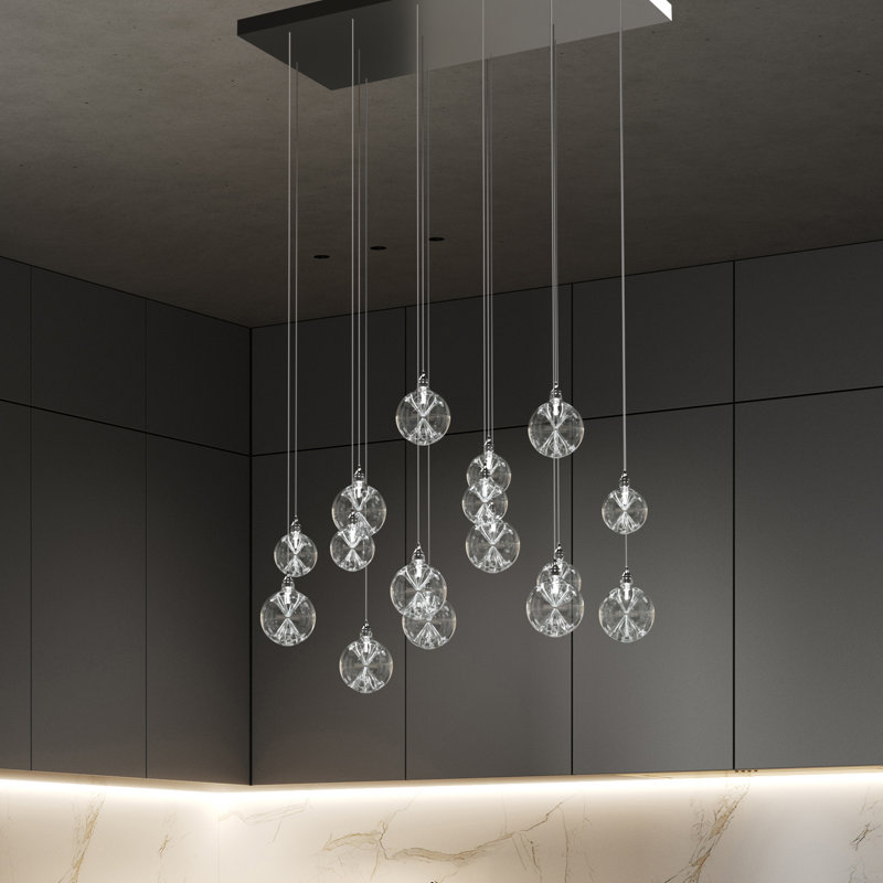 Calla Lilies 16 - Light Pendant, Silver, 72" H x 36" W x 16"D