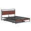 Base de lit plateforme avec lit gigogne et ports USB pour grand lit