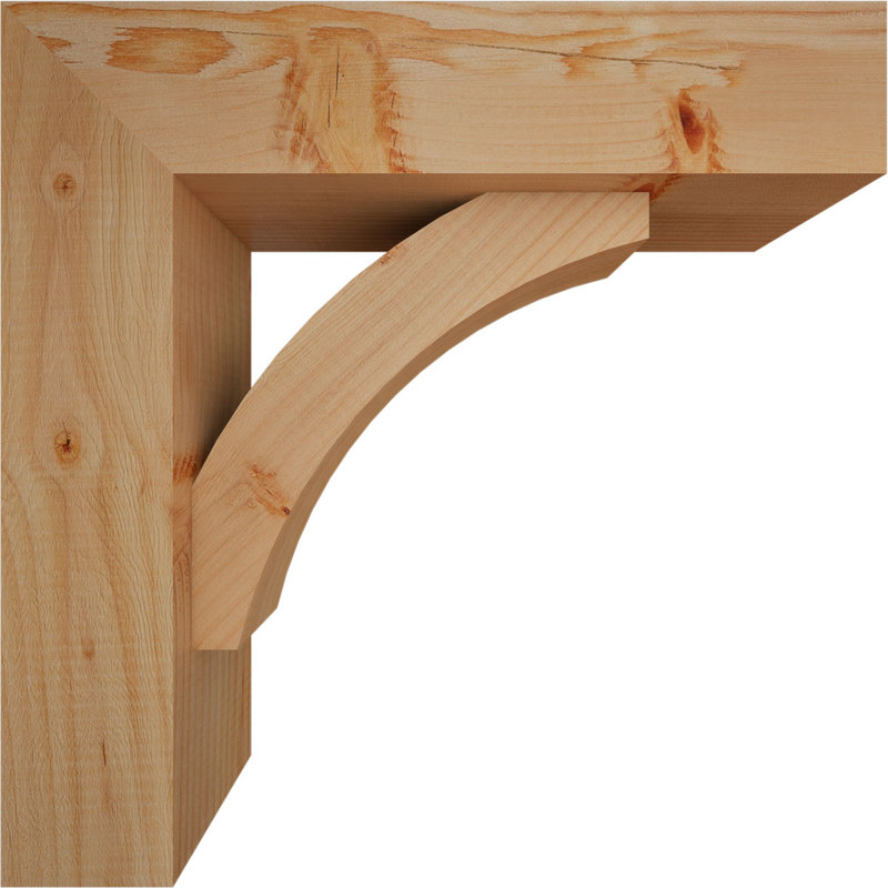 Thorton Block Bracket with Offset Brace, 18 x 18, 5 1/2"W Douglas Fir (Smooth)