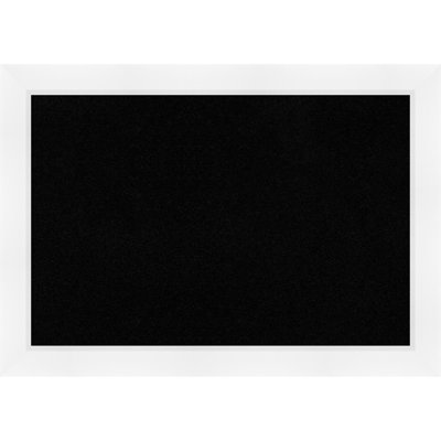 Sloped White Framed Corkboard, Black Cork Bulletin Board, Organization Board, Pin Board