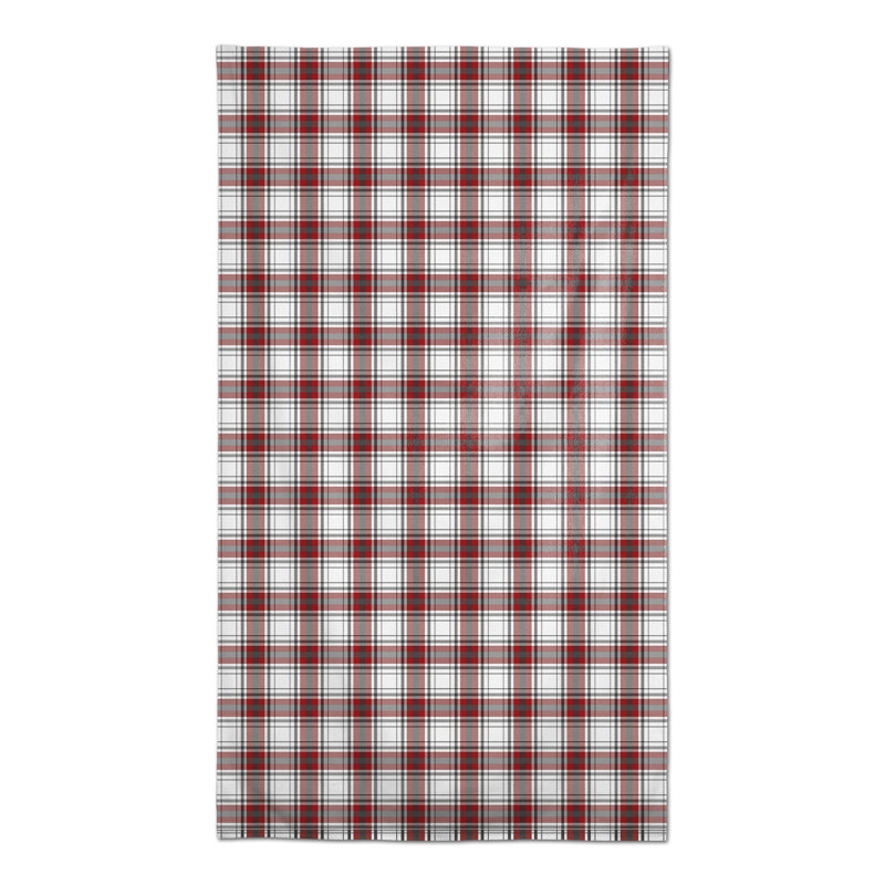 Red Gray Plaid Tablecloth