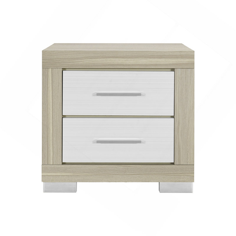 Natural And White Nightstand, Natural/White