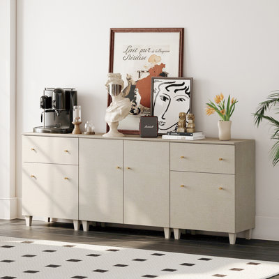 Buffet 3-en-1 avec portes et tiroirs